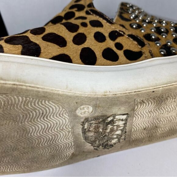 Steven By Steve Madden Leopard Print Coin Sneaker Embellished Calf Hair 8.5 - Picture 13 of 16